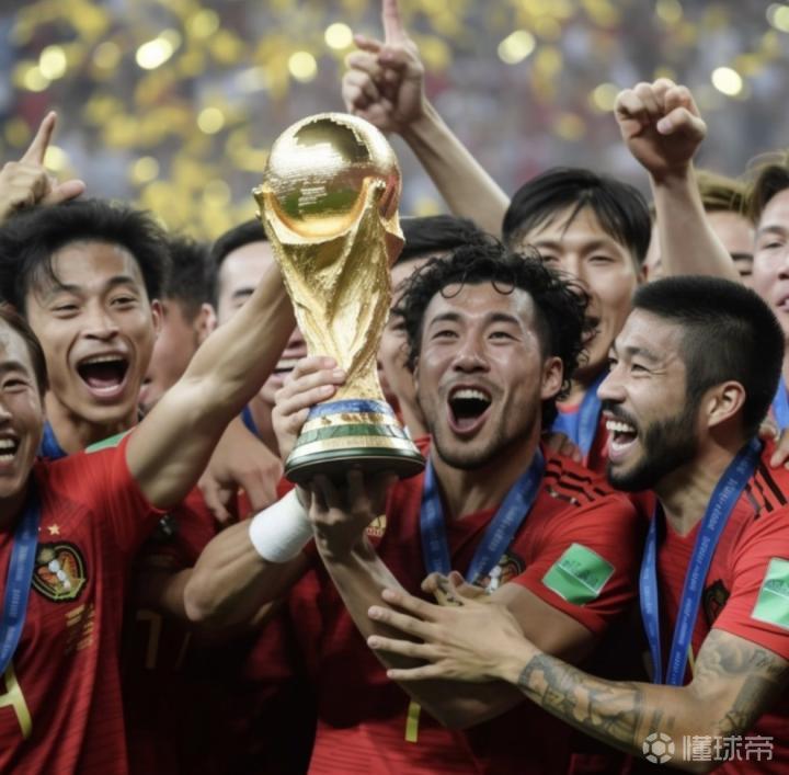 AI绘画系统生成图片：《中国队勇夺世界杯》