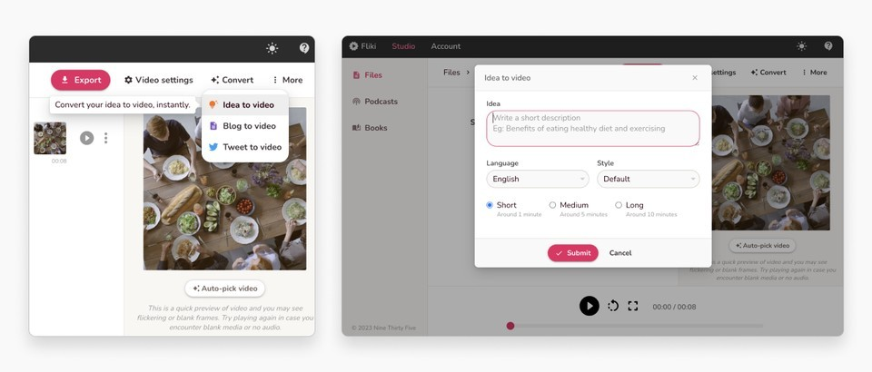 Fliki创建视频和配音教程来了（保姆级指南）
